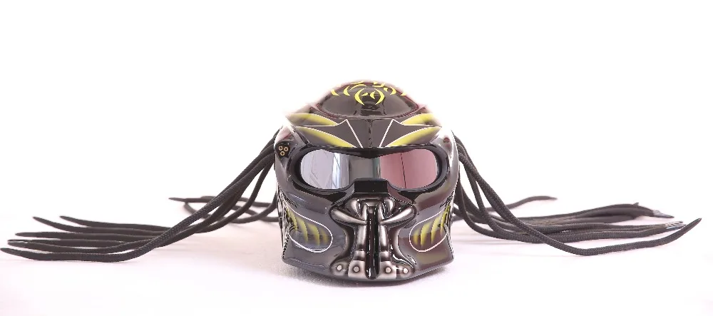 Качество желтый шлем MASEI IRONMAN серые маски хищников стекловолокна neca moto rcycle полное