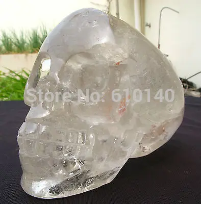 

995g Natural Quartz crystal Carved Skeleton,Healing SKUll 125mm