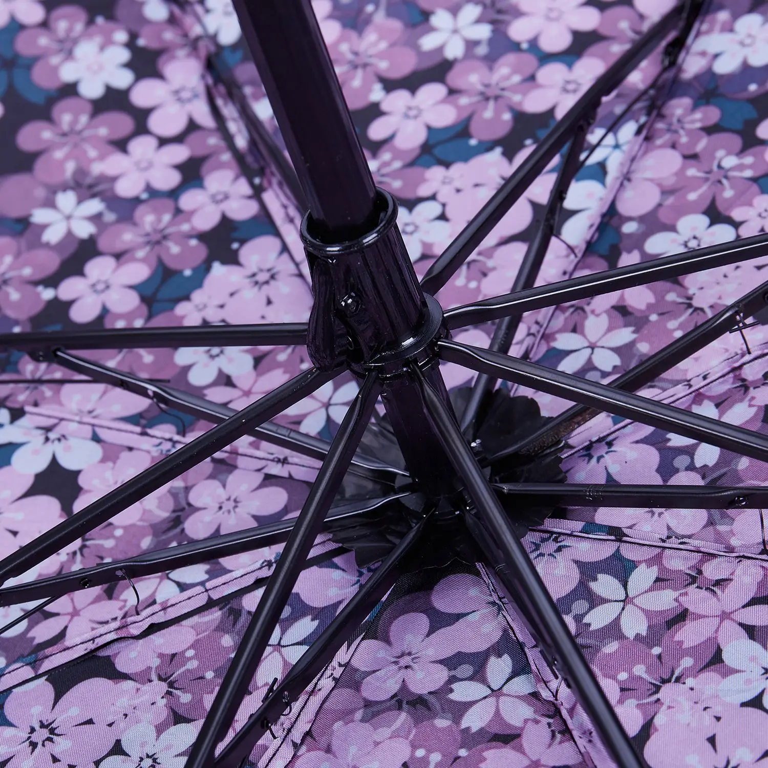 Cherry blossoms Three-folding Umbrella Rainy Sunny Parasol Vinyl Anti-UV Umbrella Women's Umbrella Windproof Outdoor Rain