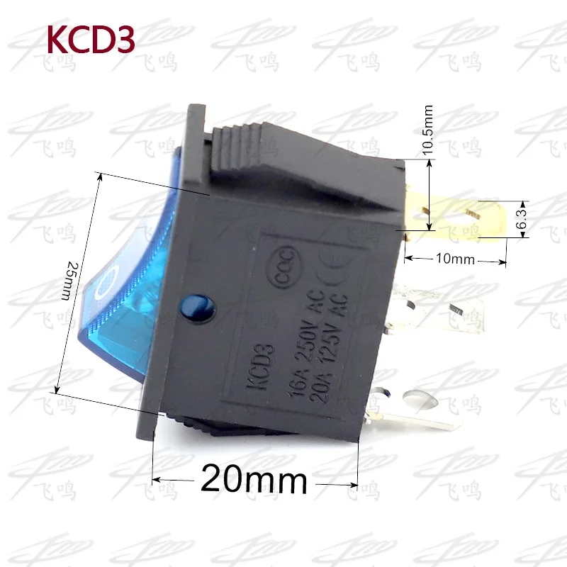 On Off 3Pin клавишный выключатель DPST 15A/20A 250V/125VAC|switch switch|switch 3pinswitch dpst |