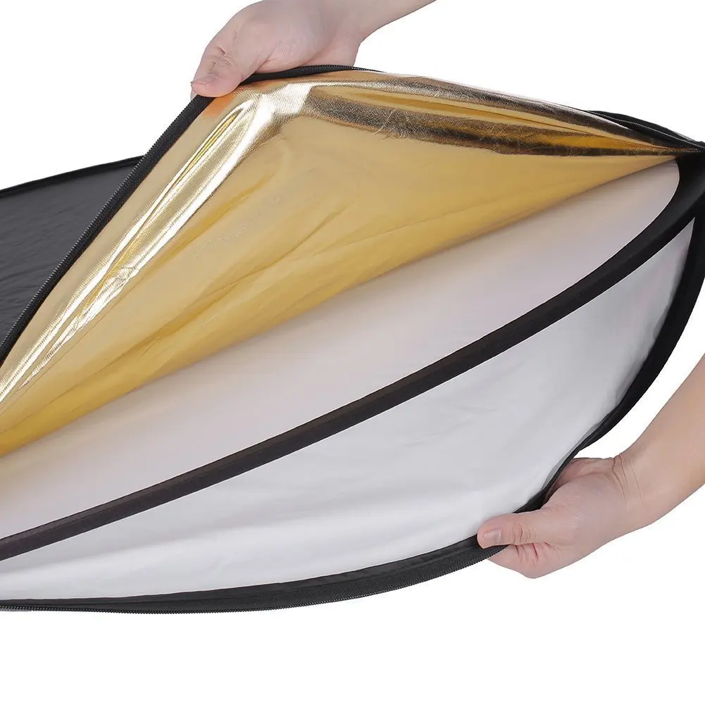 Foleto отражатель 60 см 80 см 110 см 5 в 1 прозрачный цвет серебристый, золотой белый и черный складной круглого нескольких дисков свет для студии