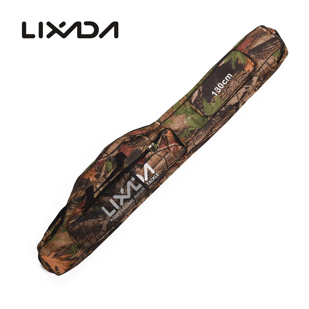 Lixada Fishing Bag Fishing Rod Carrier Oxford Fishing Pole Tools Storage Bag Case Fishing Gear Organizer 130/150cm - Цвет: Yellow cam 1 130 cm