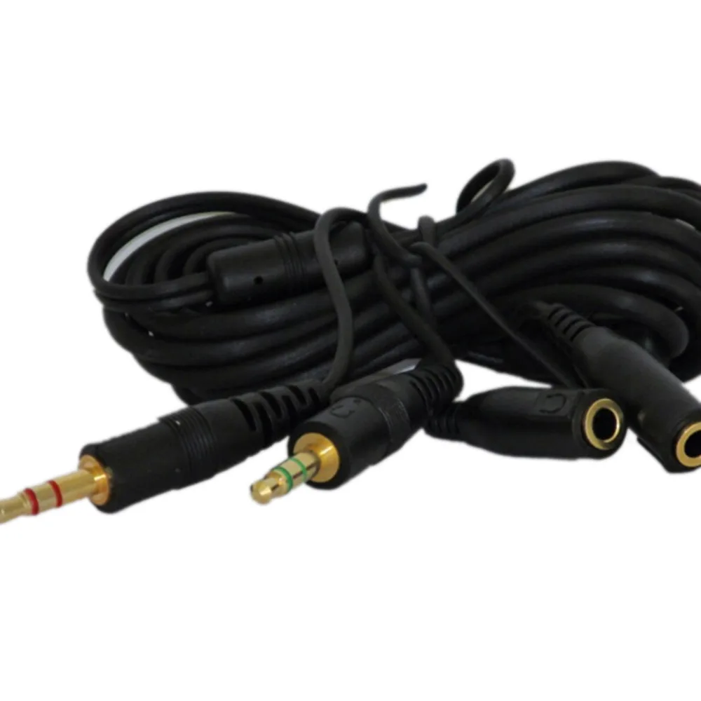Aux Audio Stereo Extension Earphone Cables 3.5mm V1V2 Gaming Headphones Splitter Headset Extend Cord For Computer Cellphone DVD