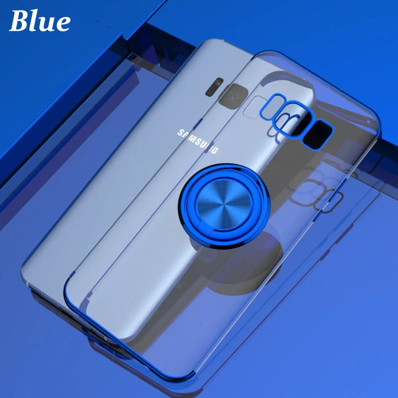 

Binbo Car Holder Magnetic Stand Finger Ring Transparent soft TPU Cover For Samsung Galaxy Note9 S8 Plus S9 S10 Plus S10Lite Case