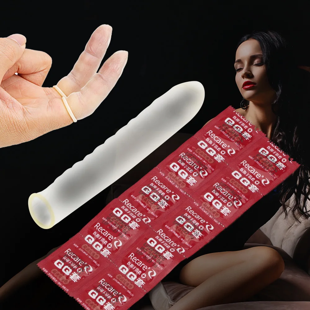 IKOKY 10 Pcs/set Latex Condoms Vagina Stimulation G Spot Finger Sleeves Female Masturbation Sex Toys for Women images - 6