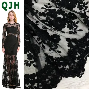 

High Quality Nigerian Lace Fabrics With Embroidered,Transparent-net&milk-silk African cloth for wedding dress Sewing accessories