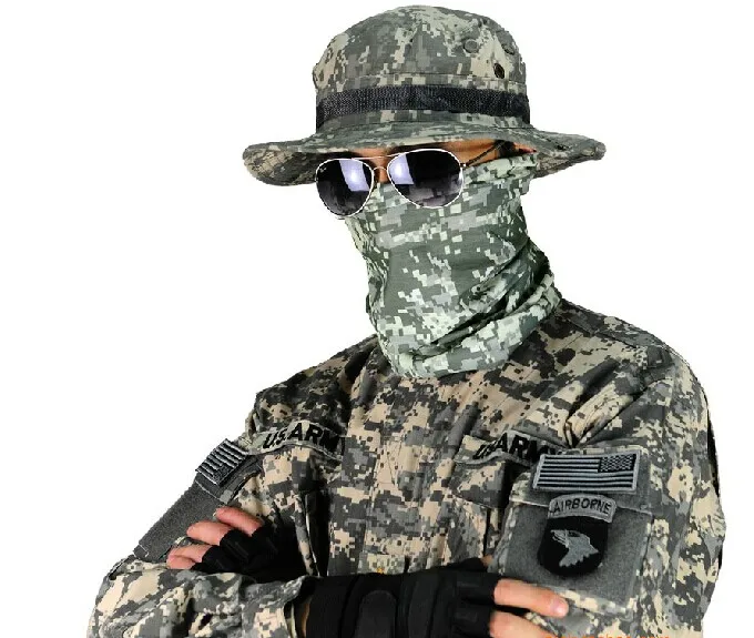 Открытый Кемпинг воротник Военный специальный армейский Камуфляжный шарф респиратор Маска шаль обертывания теплая пыль не пропускающие ультрафиолетовые лучи(УФ - Цвет: 1