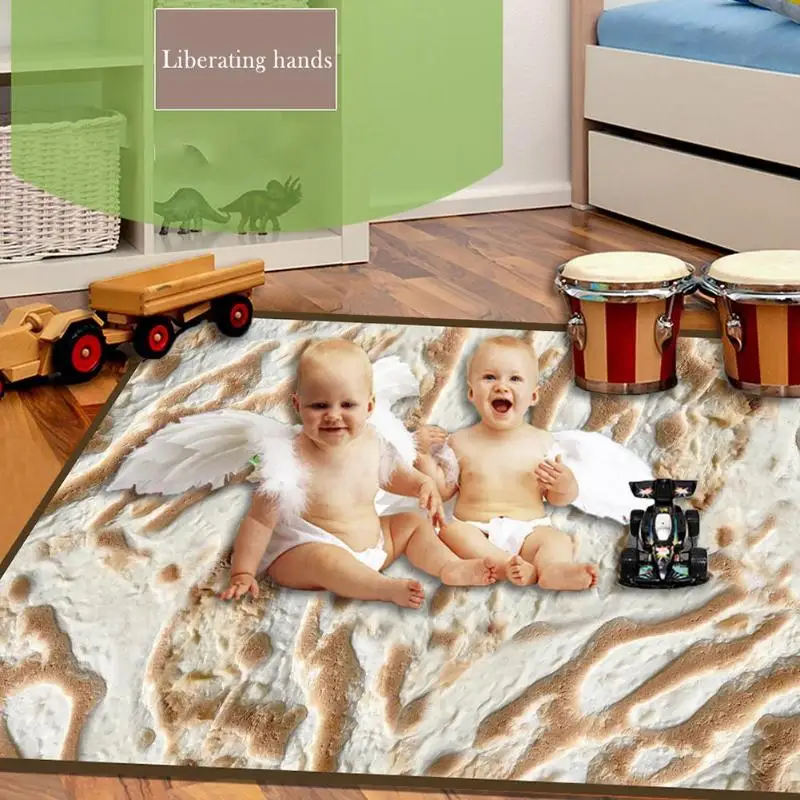 

Portable Rectangle Soft Flannel Pancake Blanket Baby Crawling Play Carpet Baby Crawling Play Carpet Soft Flannel Foldable Mat