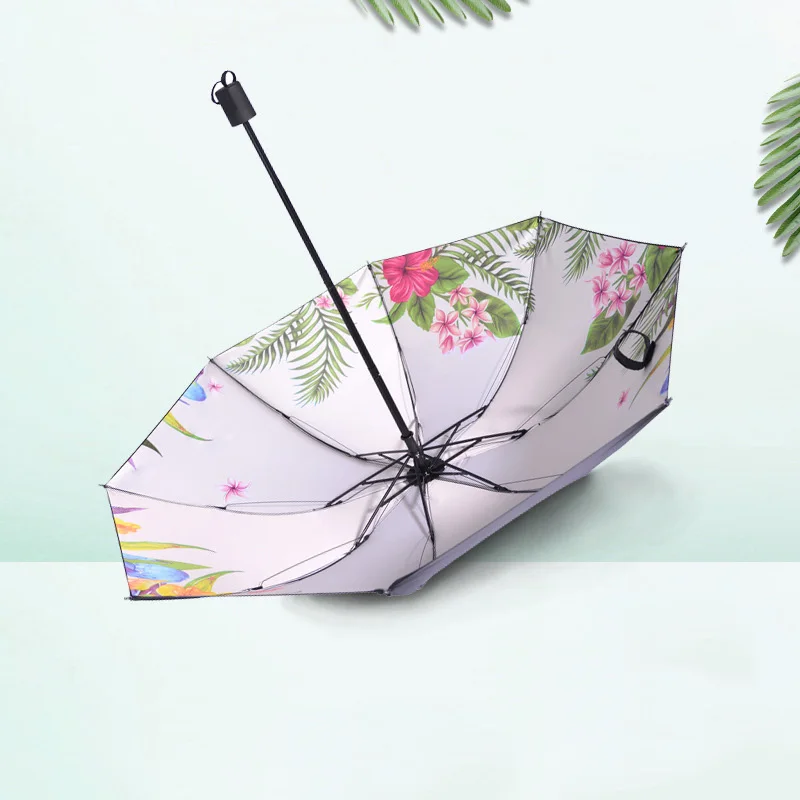 

Flower Portable Men Umbrella Mini Pocket Plant Umbrella UV Protection Rain Folding Ladies Small Three Fold Sun Rainy Umbrella