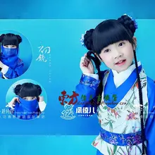 Chu Jing девичий костюм Hanfu прекрасный Костюм с цветами для девочек для фотографирования Применение для выступлений на сцене синее покроя «Принцессы» для девочек