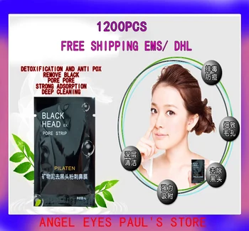 

Free shipping 1200Pcs /lot PILATEN minerals Conk nose Mask Cleansing Remove Black head Nose ex pore strip