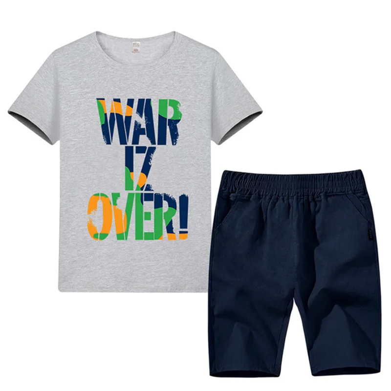 Г. Летняя одежда для мальчиков спортивный костюм, комплект модной повседневной детской одежды с короткими рукавами и круглым вырезом, комплект из 2 предметов, футболка+ штаны