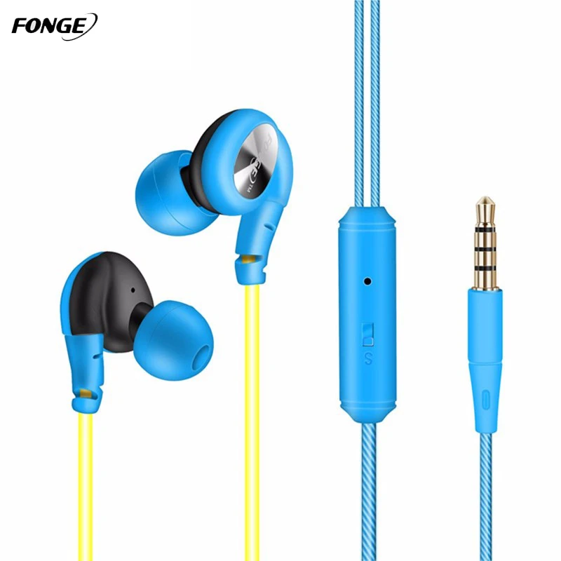 Fonge S800 Deep Bass Earphones 3.5mm Jack Sport Sweatproof in ear