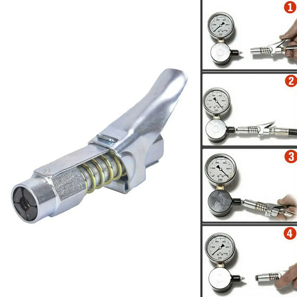 

1Pcs Grease Gun Coupler 1/8 NPT 10,000 PSI Easy Lock on Zerk Fittings New