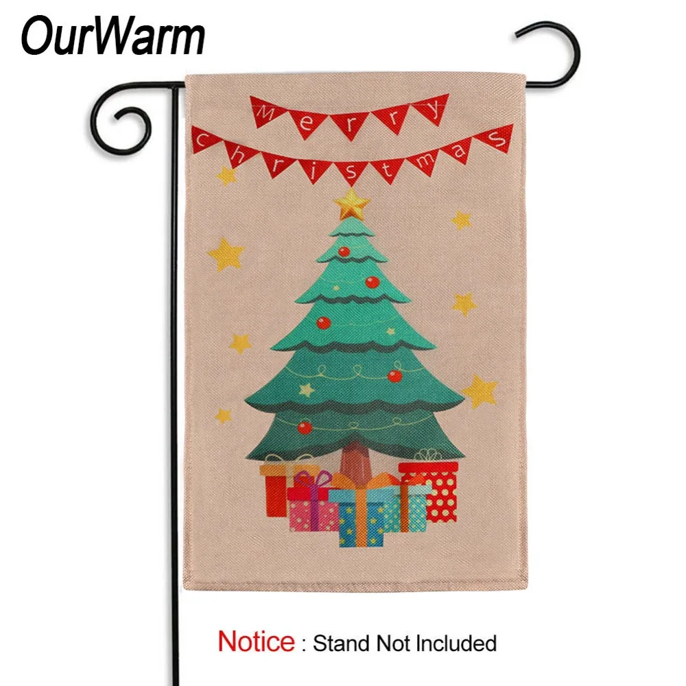 OurWarm DIY Мешковина Рождественский Садовый флаг 12x18 дюймов двухсторонний домашний