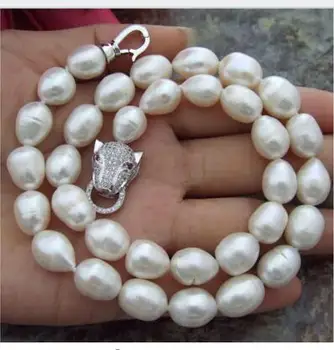 

classic Fashion 11-13 mm natural white baroque pearl necklace 18inch Beads Jewelry Natural plating Exquisite