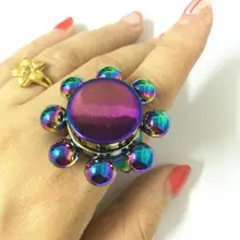 8 бисера Красочные кольцо Непоседа ручной Spinner палец Spinner Игрушка фокус Tri Spinner пальца гироскопа Torq игрушки уменьшить стресс подарки