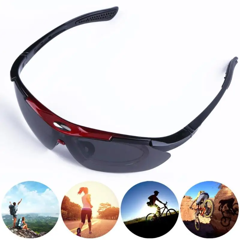 Men Women Cycling Glasses MTB Mountain Bike Bicycle Red PC Road Cycling