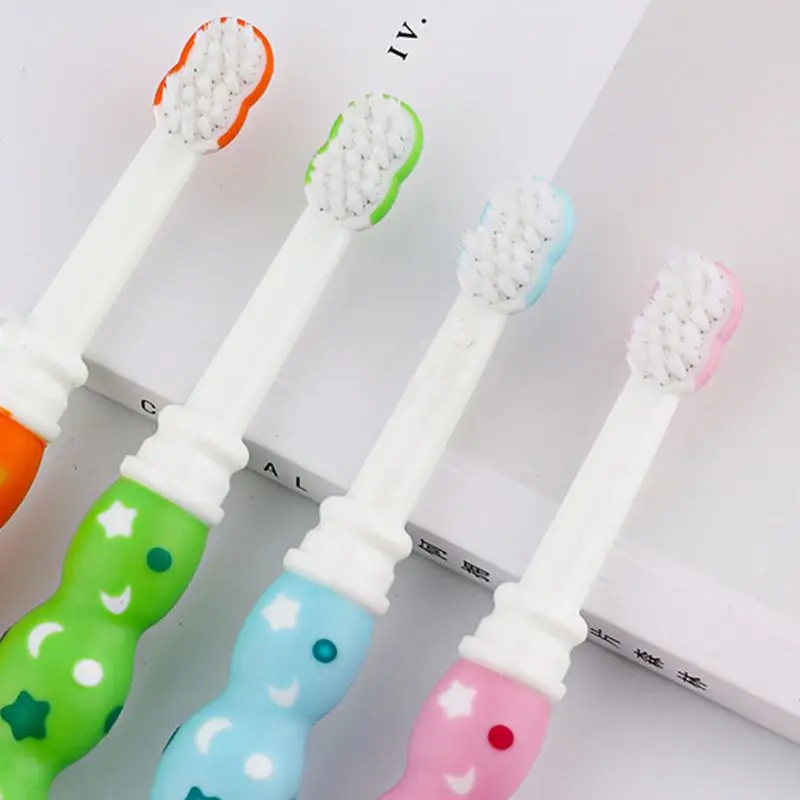 2 Pcs Children Toothbrush Soft Fur Protect Gums Kids Baby Small Head Toothbrushes Creative Design Non-slip Handle