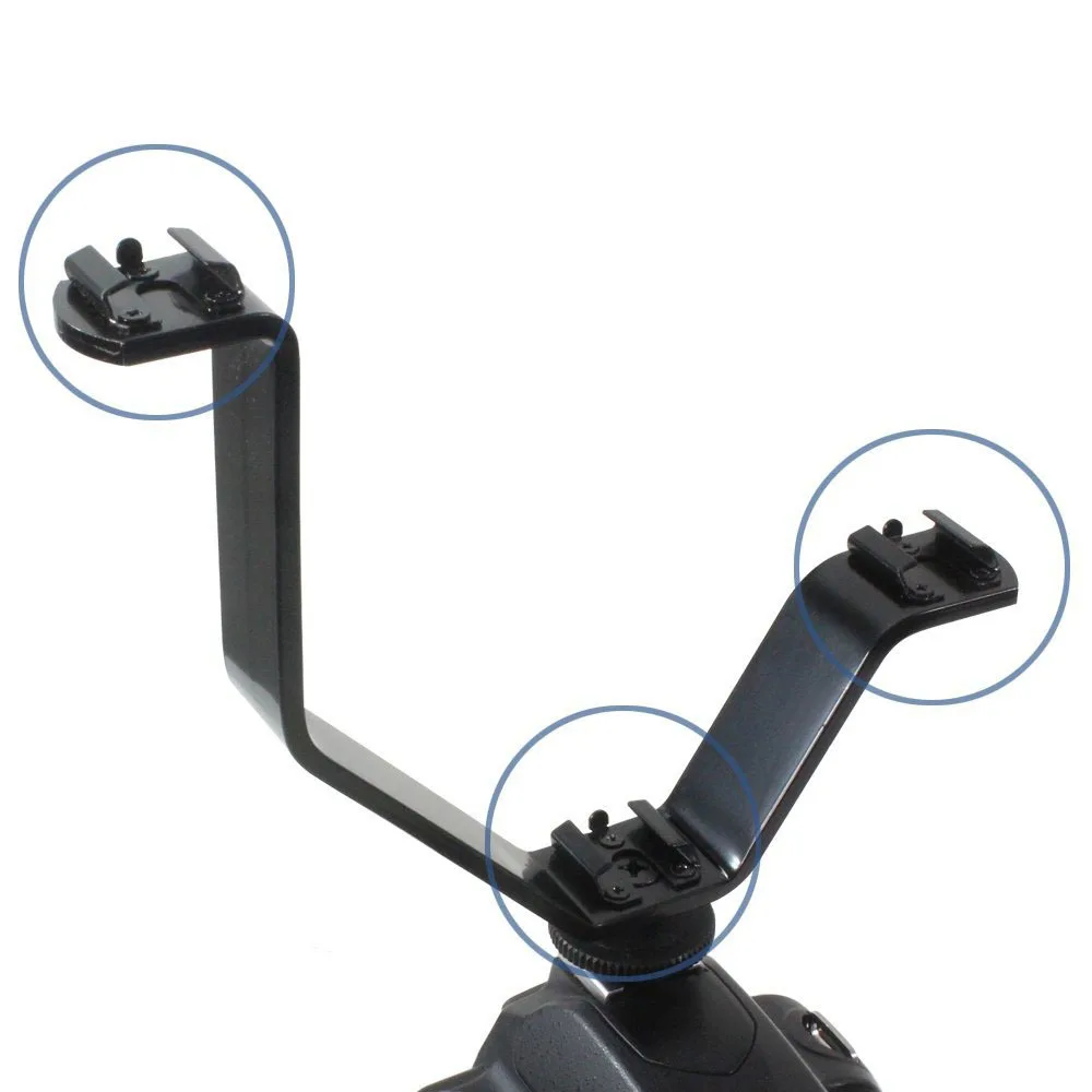 Kaliou V Shape Universal Metal Flash Bracket Stand Hot Shoe Speedlite Umbrella Holder With 1/4 Inch Screw for Canon Nikon Sony