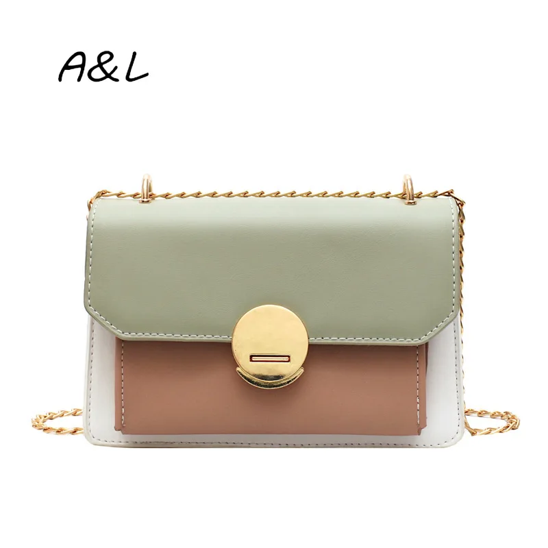 

Genuine Summer 2019 New Chain Slant Small Square Pack Wide Shoulder Strap Single Shoulder Colour Colour High Lock Buckle