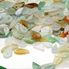 100 шт китайский натуральный нефрит класса А(жадеит) свободные изумрудные листья бисера