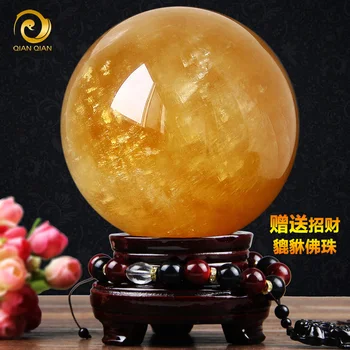 

Lucky natural yellow crystal balls home decoration decoration room decoration craft Home Furnishing wedding gift
