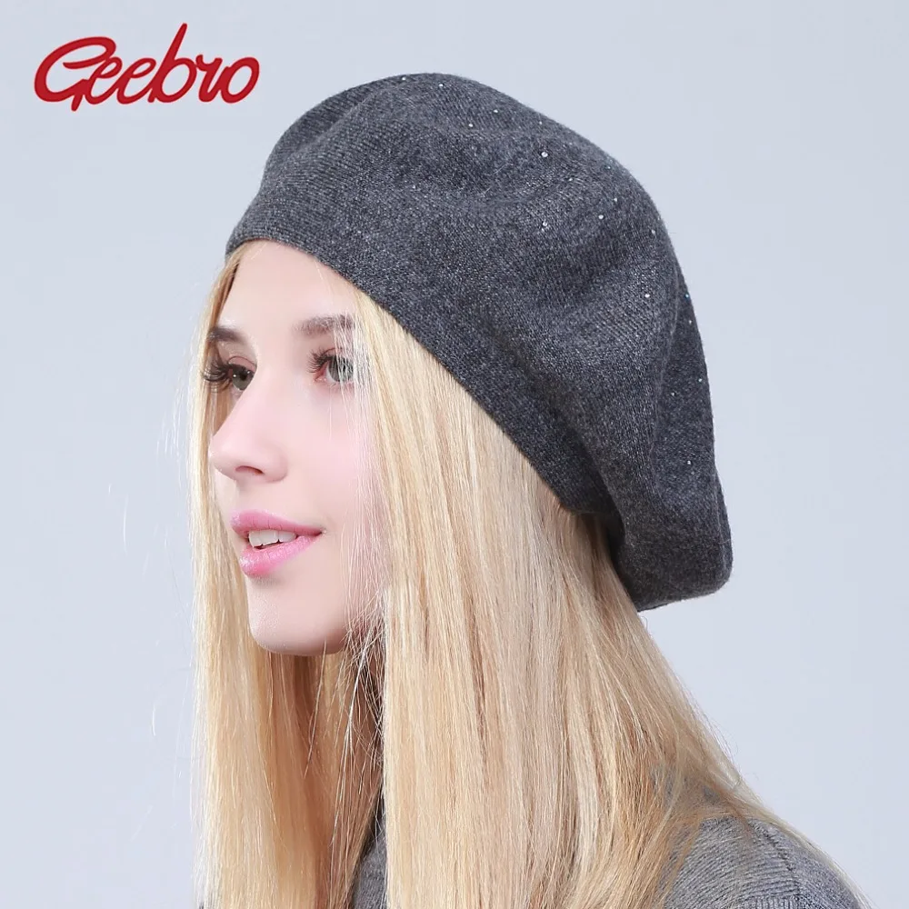 Buy Geebro Women's Berets Hat Fashion Solid Color
