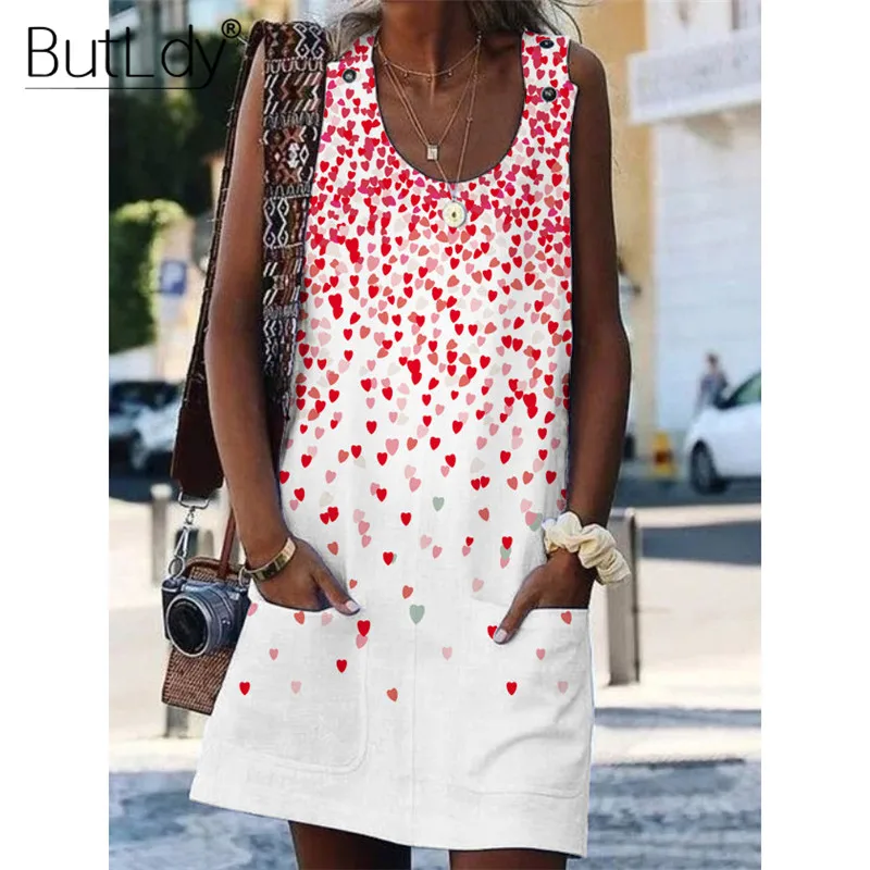 Summer 2019 Short Tank Shirt Jumper Dress Women Floral Print Sleeveless Off Shoulder Casual Dress Female Button Pockets Dress Summer 2019 Short Tank Shirt Jumper Dress Women Floral Print Sleeveless Off Shoulder Casual Dress Female Button Pockets Dress