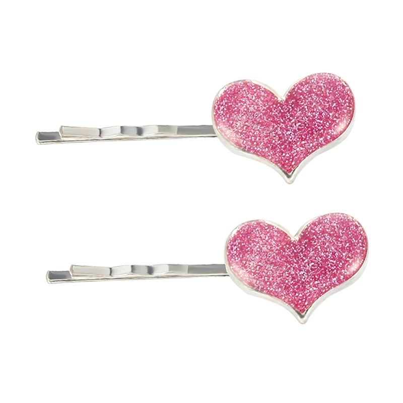 

2pcs/lot Girls Hairpins Glitter Heart Pin Hair Clips for Girls Hair Accessories Kids Hair Pin Clip Headdress Gift Headwear