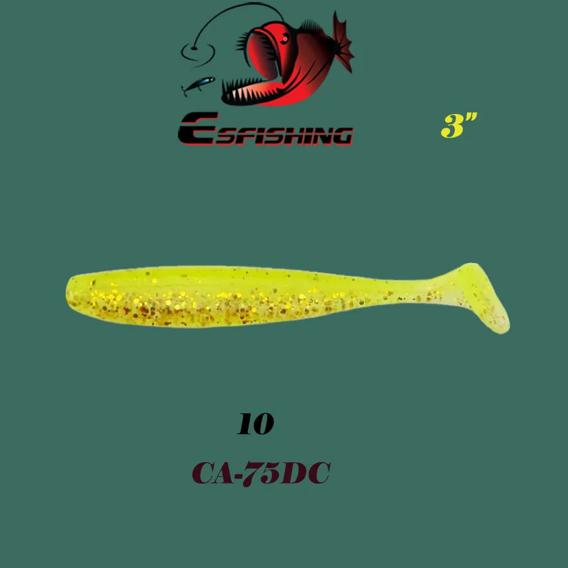 Esfishing, 200 шт. ES Easy shiner, новинка, 7,6 см/2,6 г, рыболовная приманка, мягкий набор, силиконовые приманки для карпа, аксессуары для рыбалки - Цвет: CA75DC