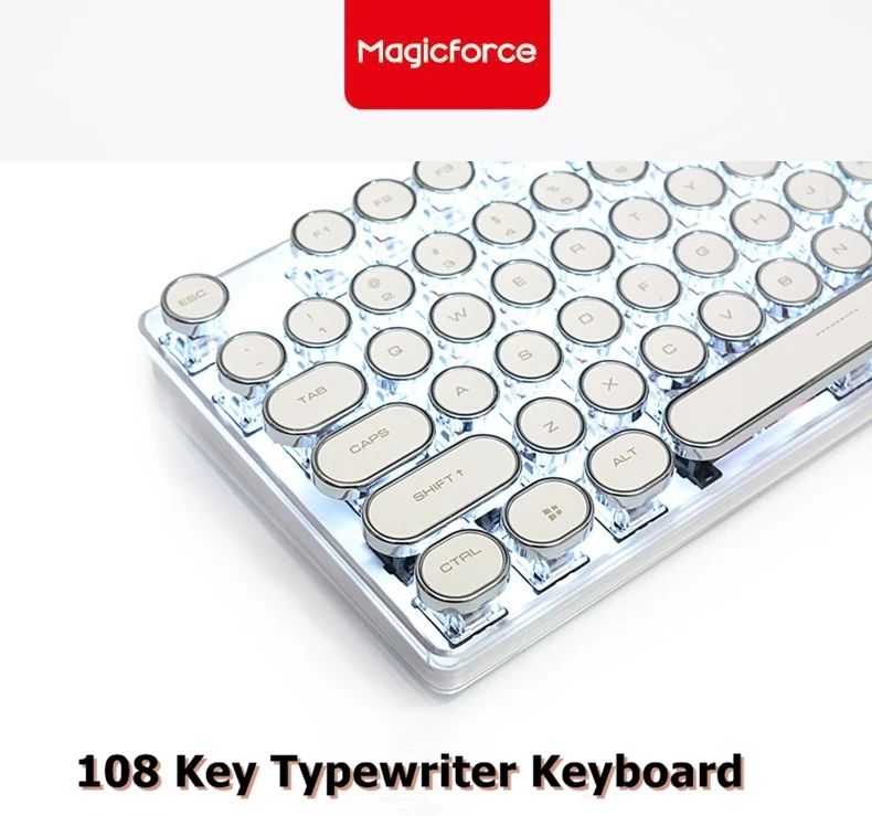 Проводная Механическая игровая клавиатура Magicforce со стразами 108 клавиш винтажная