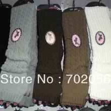 Роскошный зимний твердого трикотажные поворот Митенки длинные перчатки без пальцев 24 пар/лот смешанные цвета#3418