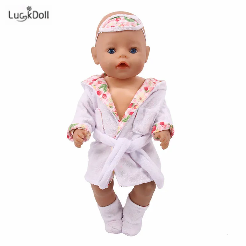 LUCKDOLL модная новая пижама из хлопка+ маска для глаз+ обувь, комплект из трех предметов костюм для 43 см для ухода за ребенком для мам кукла или 18-дюймовые куклы аксессуары лучший подарок