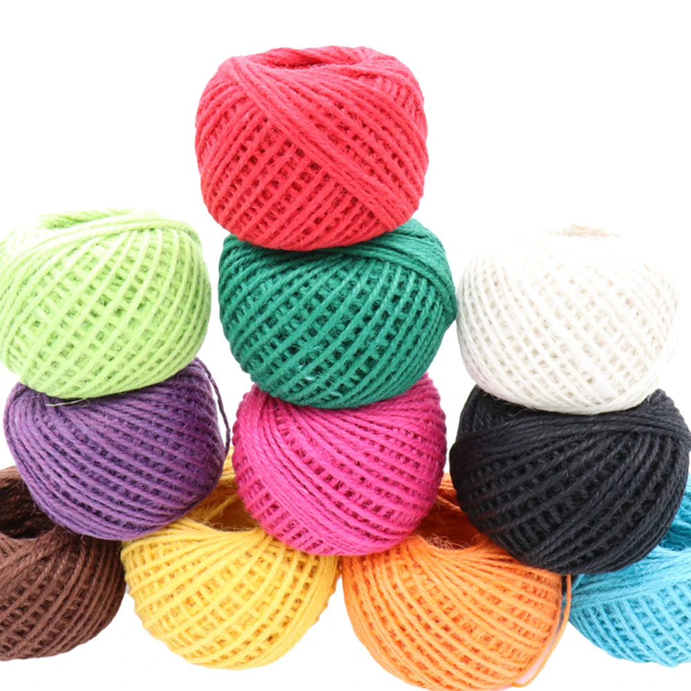 

2mm Colorful DIY decoration burlap string Rustic wedding decoration hemp rope party Events DIY decorations handmade accessories