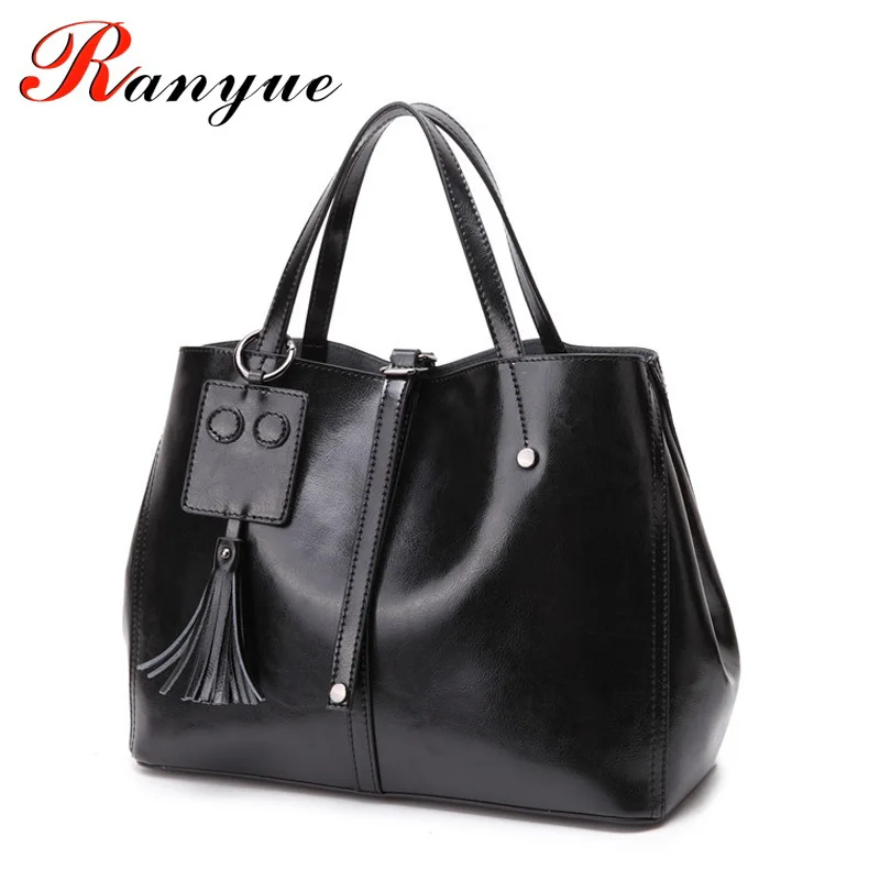 

RANYUE Genuine Leather Bags Women Vintage Real Leather Tote Bags For Women Large Cow Luxury Handbags Women Bags Designer 2018