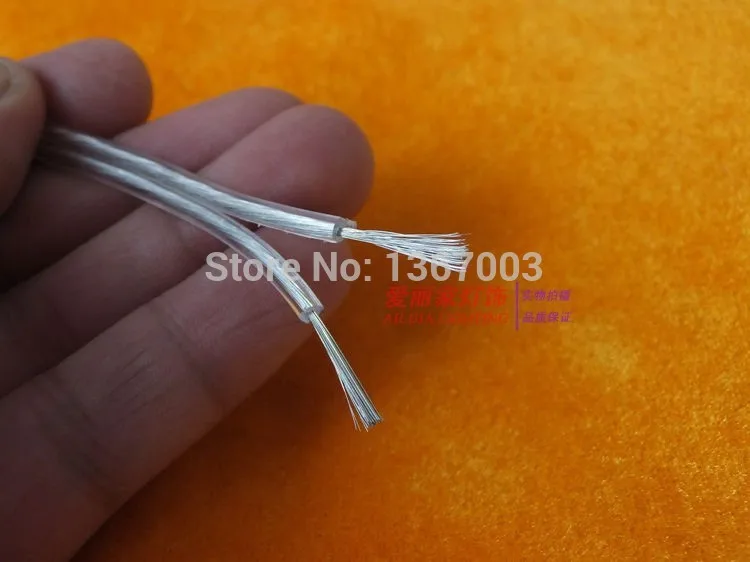 

10M/LOT 2*0.5mm2 Transparent double core flat wire wire chandelier lighting power line wires square lamp fittings