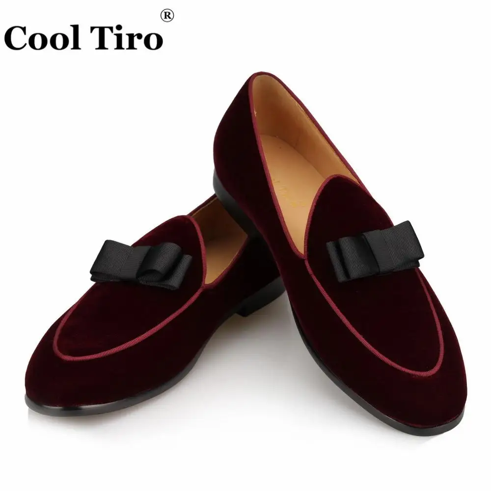 Cool TIRO/мокасины ручной работы из лакированной кожи черного цвета и бархат шить с галстуком-бабочкой Для мужчин свадебные модельные туфли для торжеств лоферы - Цвет: Лаванда