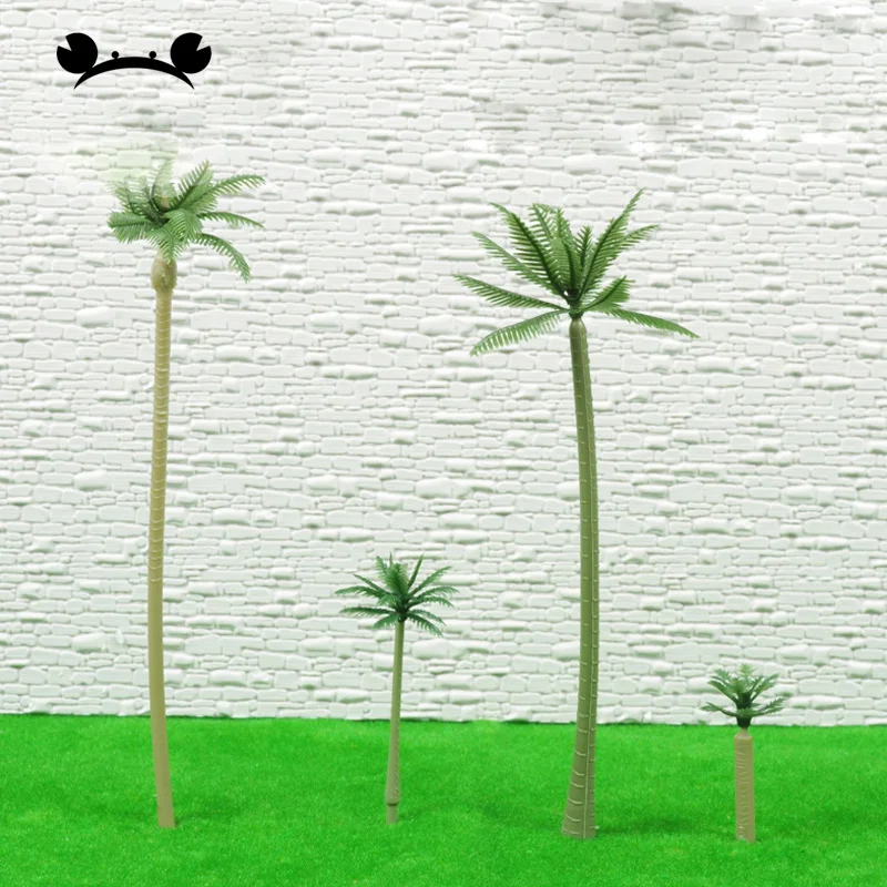 

14pcs Artificial Miniature Palm Trees Scenery Layout Model Plastic Tree Train Coconut Rainforest Toys for Home Garden Decor