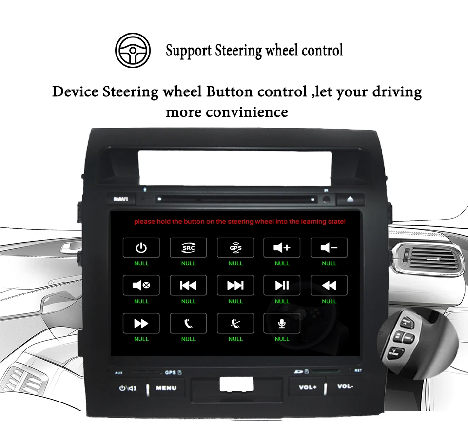 Clearance Autoradio 4GB RAM+64GB ROM Android 9.0 car dvd player fit for toyota land cruiser lc200 2008-2015 gps tape recorder Stereo Audio 5