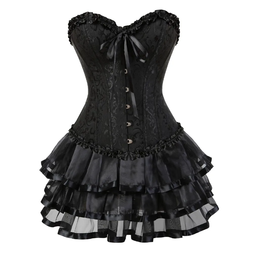 

caudatus corset skirts tutu for women party bustier overbust corset dress costume floral plus size lady fashion sexy corselet