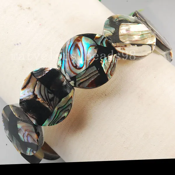 

Free Shipping Beautful Jewelry New Zealand Blue Paua Abalone Bead Bracelet G5763
