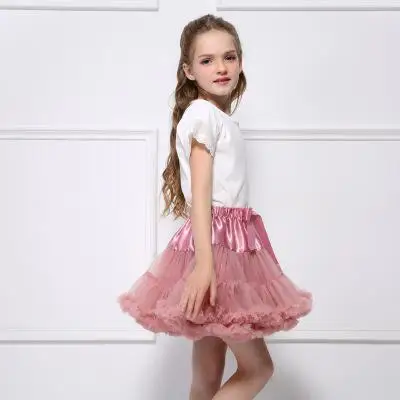 Юбки для маленьких девочек Новинка года, хлопковые однотонные красивые юбки для девочек, бальное платье с оборками, до колена, милая детская одежда, Sk014 - Цвет: peachred