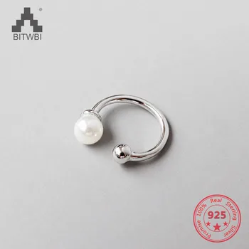 

1pcs S925 Sterling Silver Circle White Pearl Clip Earrings Ear Cuff for Women Lady Girls Ear Jewelry