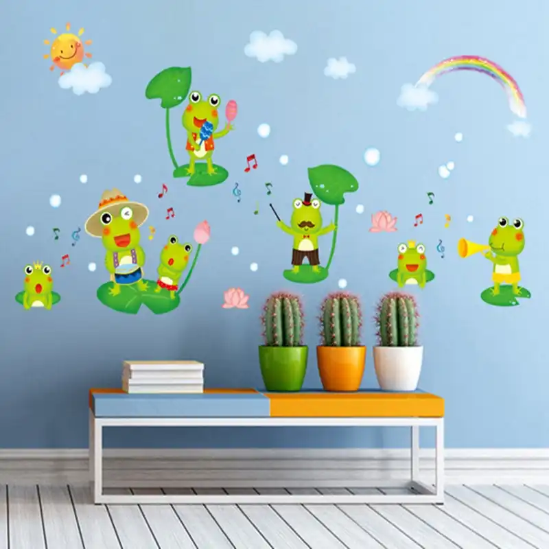 Zs Sticker Frogs Bathroom Wall Sticker Waterproof Home Decor Pool Wall Decal Toilet Mural For Baby Kids Room House Vinyl Wall Sticker Bathroom Wall Stickerswall Decals Aliexpress