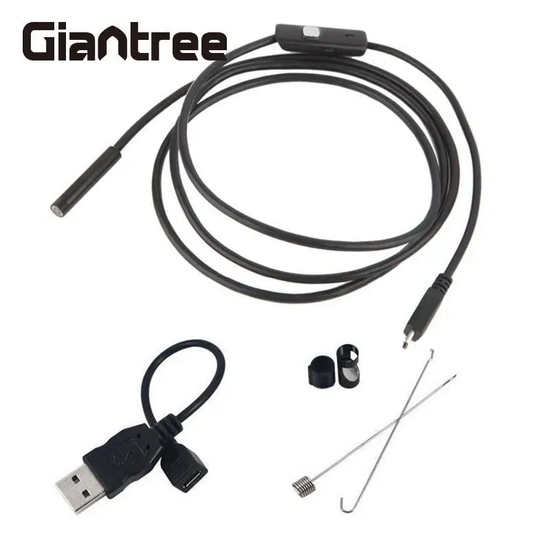 Giantree 2 м 8 мм эндоскоп для Android OTG Line 8 светодиодный мини-трубка бороскоп Wndows7/Windos8/XP/Vista Универсальный эндоскоп