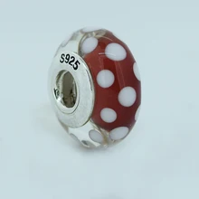 Подходит для браслетов Pandora мышь фирменный вид стеклянные бусины стерлингового серебра 925 амулеты
