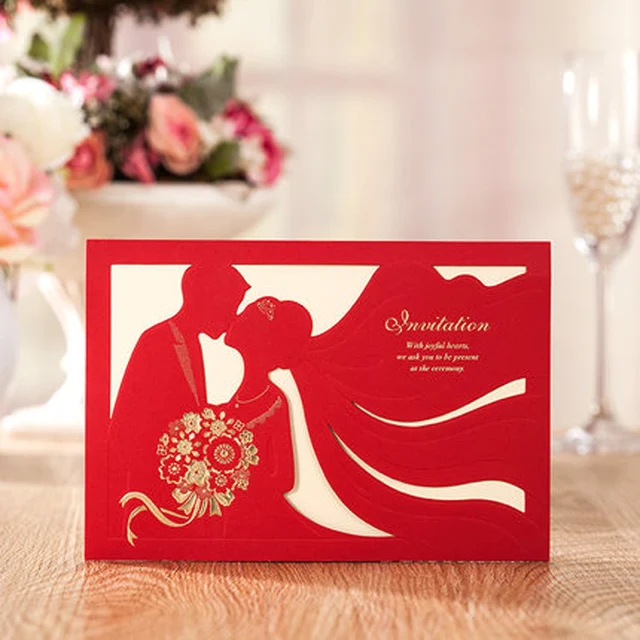Sweet Bride Groom Wedding Invitation Cards Free Customized Sweet Bride Groom Wedding Invitation Cards Free Customized Printing Envelope Seal