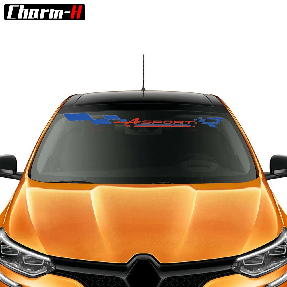 1 Piece Front Window Windsheild Logo Banner Vinyl Decal Stickers for Renault Clio R.S Twingo Megane Captur Sun Visor Stickers