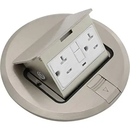 2019 Orbit Industries FLBPU-G-R-C-SS Round Pop-up Floor Box Cover with Cooper GFCI Receptacle Tamper Resistant Stainless Steel |